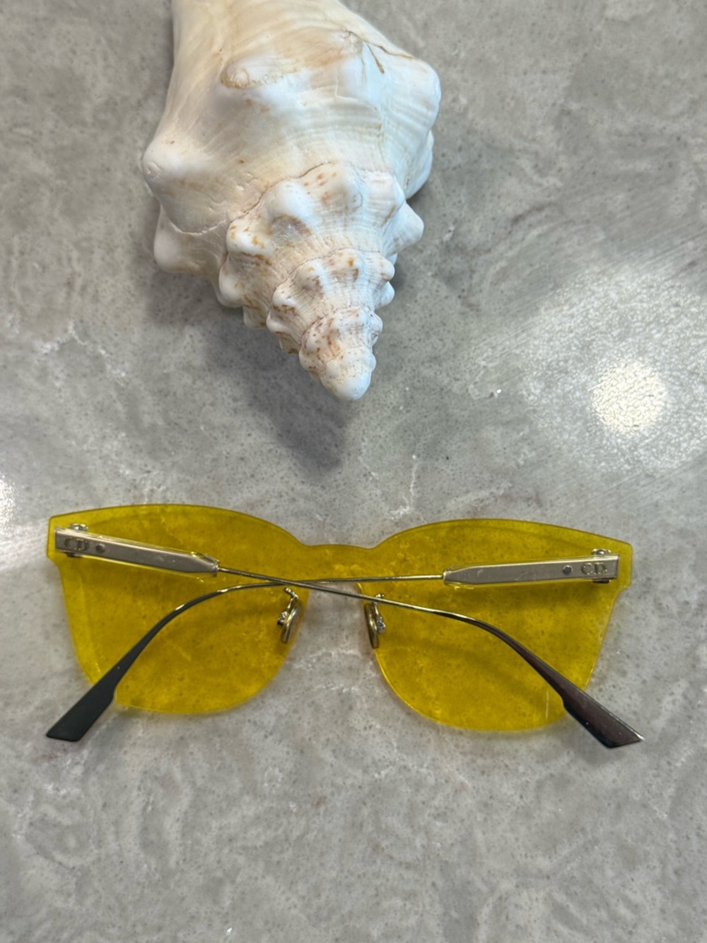 Dior Yellow Rimless Cat-Eye Sunglasses - Picture 2 of 5